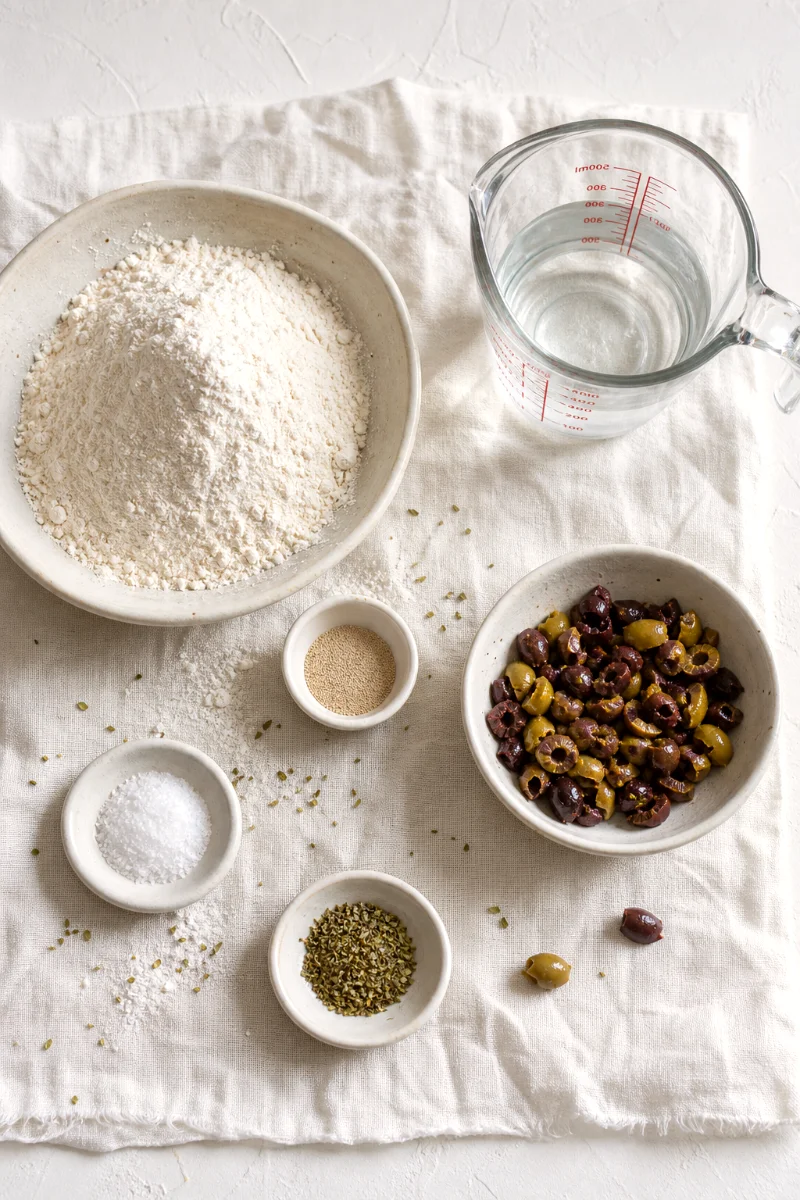 no-knead-olive-bread-ingredients