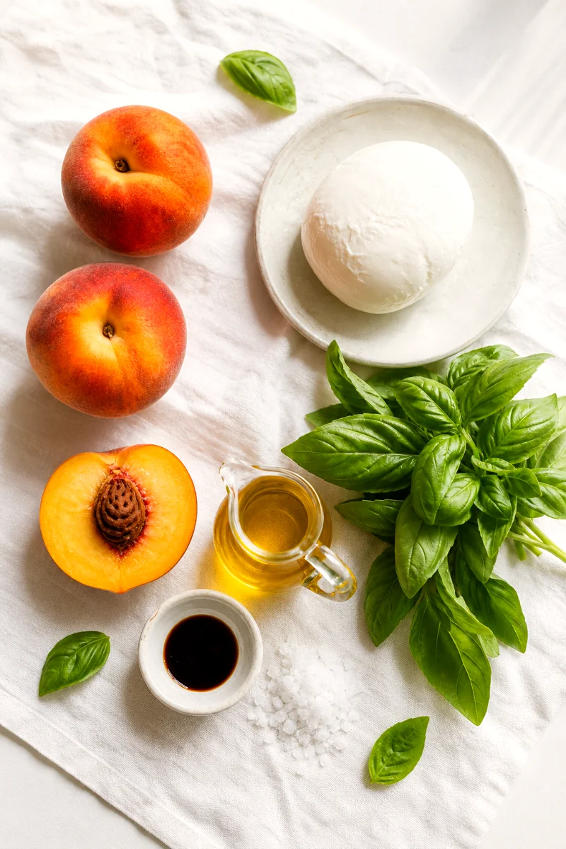 peach-caprese-salad-ingredients-flat-lay