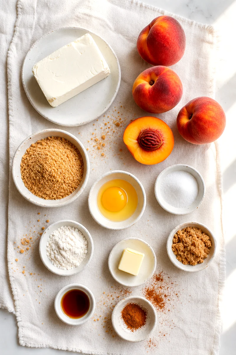 peach-cobbler-cheesecake-ingredients