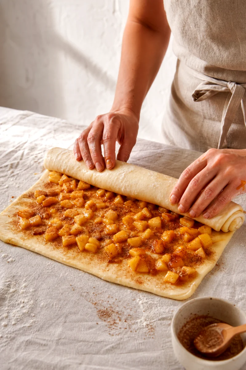 peach-cobbler-cinnamon-rolls-process