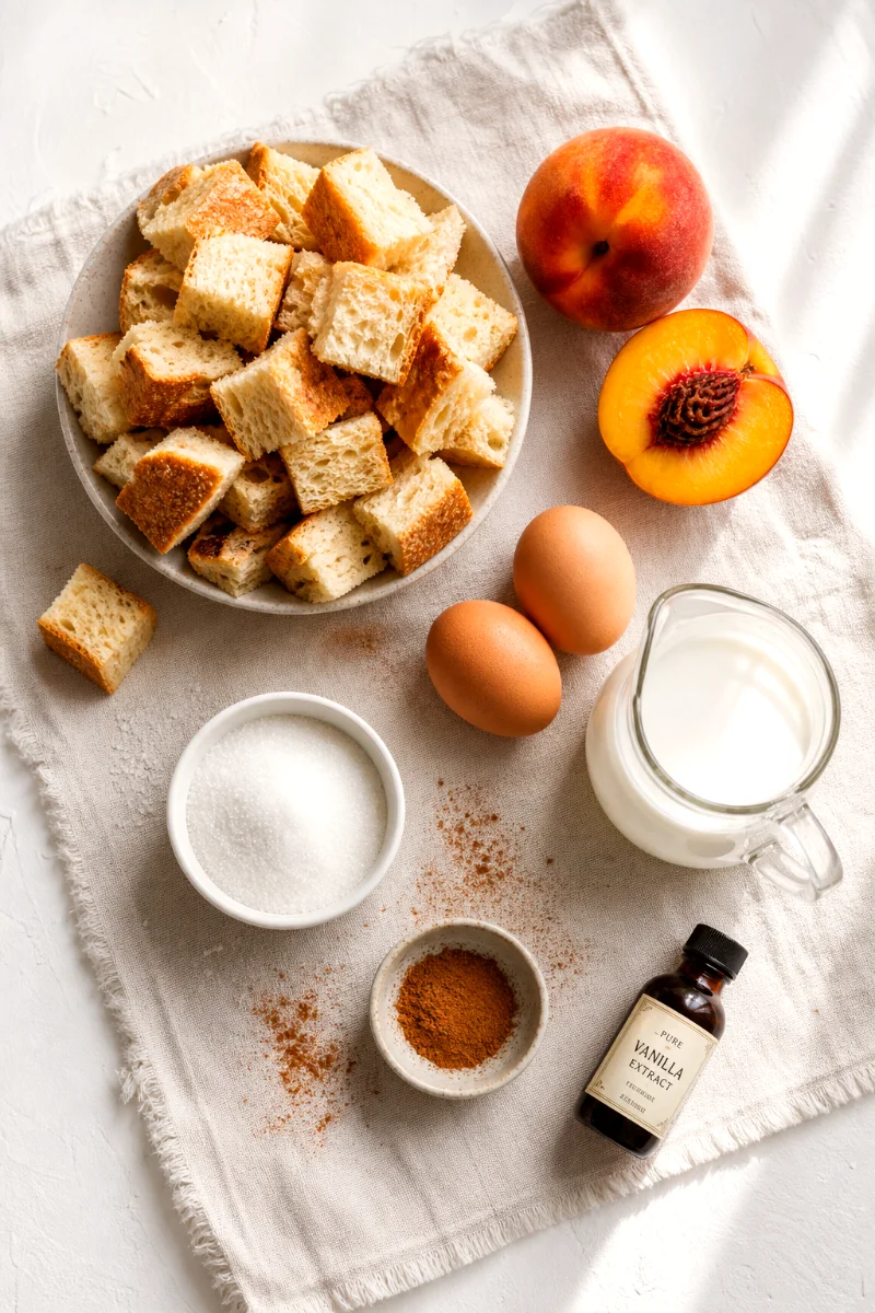 peach-cobbler-french-toast-bake-ingredients