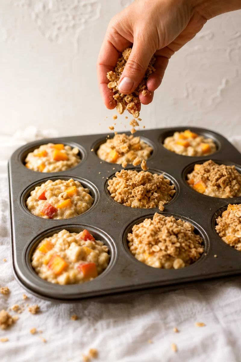 peach-cobbler-greek-yogurt-muffins-process