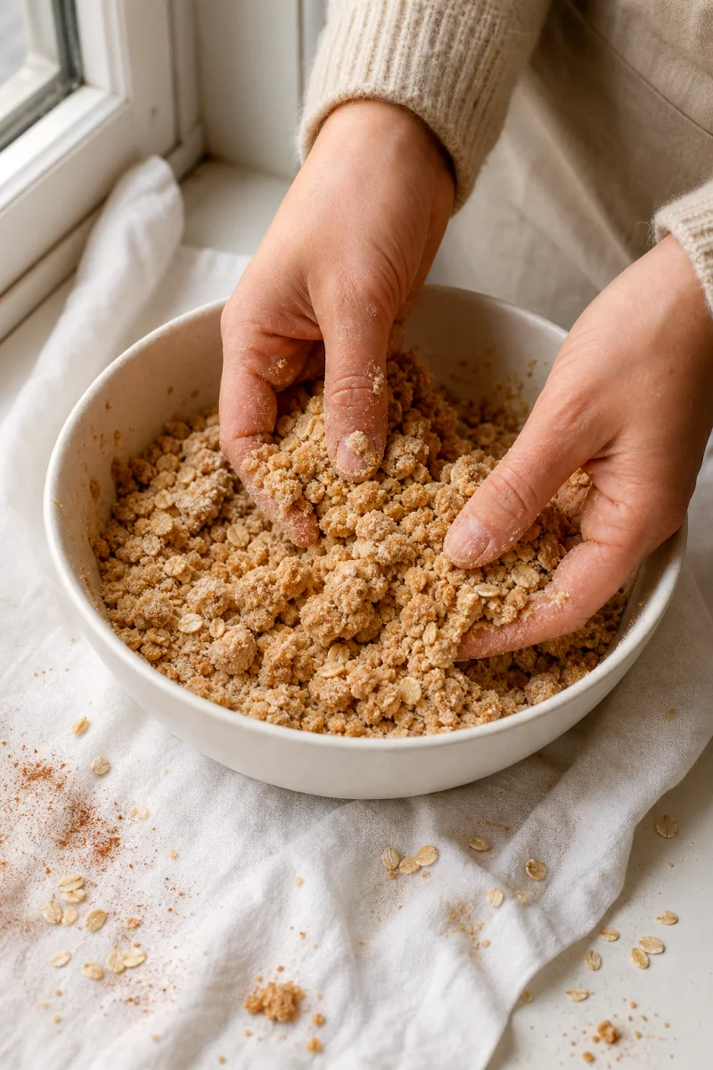 peach-crisp-cinnamon-oat-crumble-process