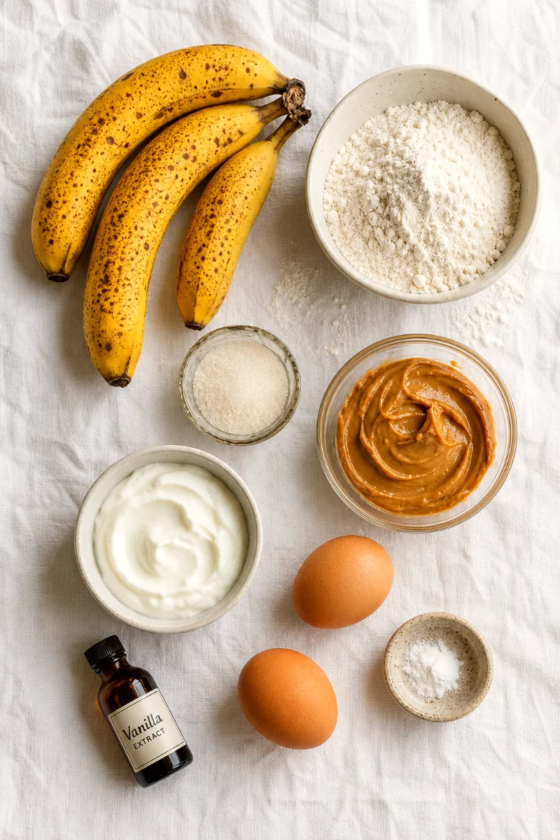 peanut-butter-banana-greek-yogurt-muffins-ingredients
