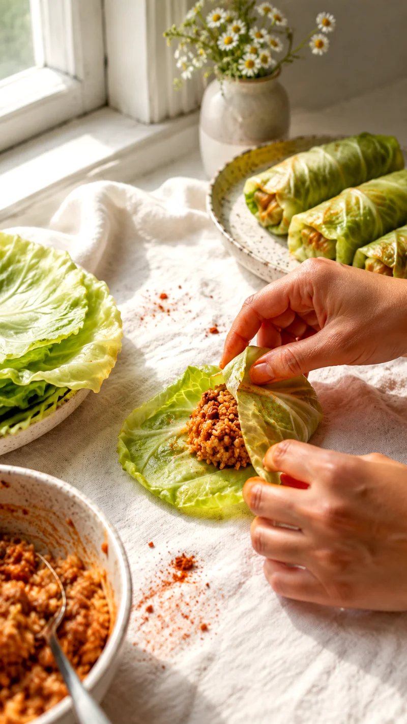 rolling-stuffed-cabbage-summer-rolls