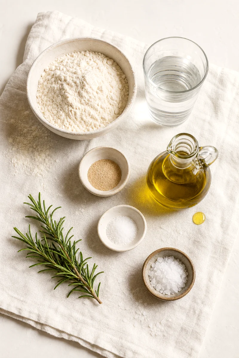 rosemary-focaccia-ingredients-flat-lay