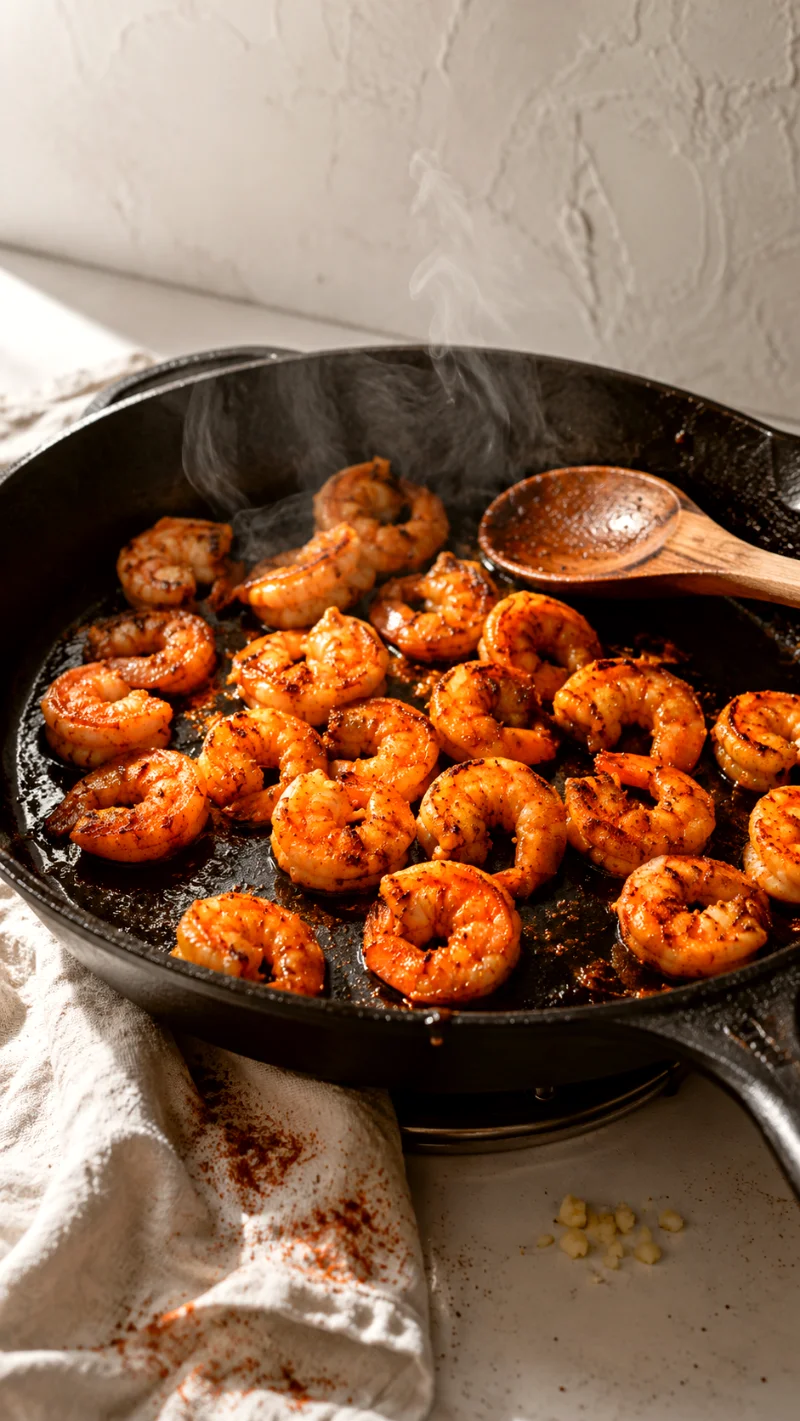 shrimp-taco-salad-searing-shrimp