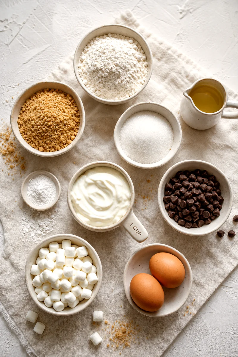 smores-greek-yogurt-muffins-ingredients