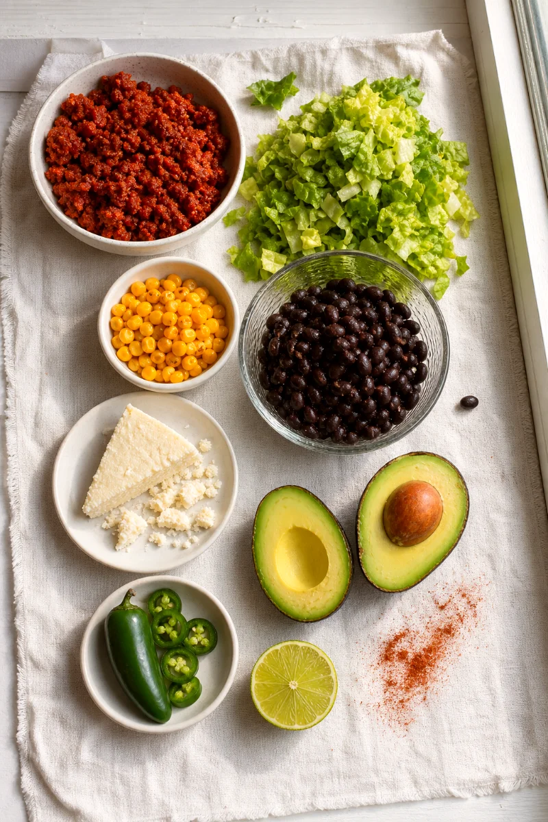 spicy-chorizo-taco-salad-ingredients