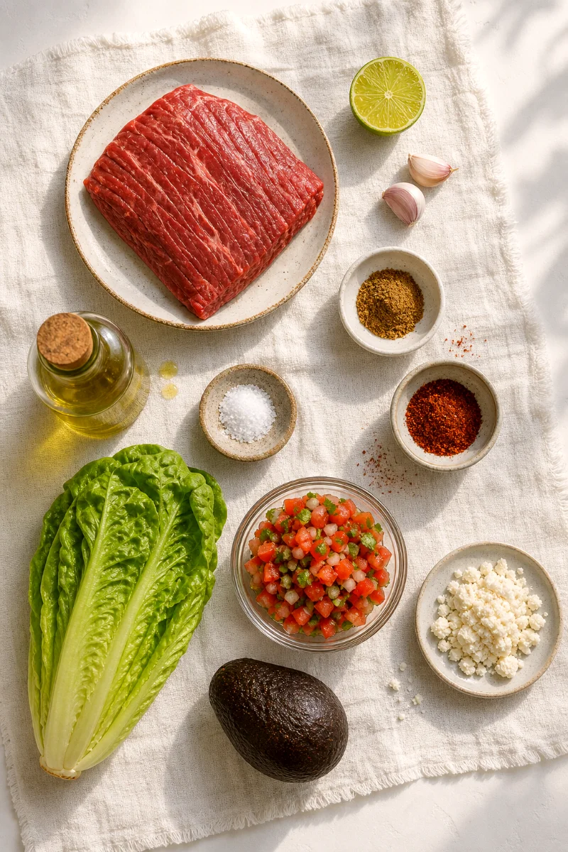 steak-taco-salad-ingredients-flat-lay