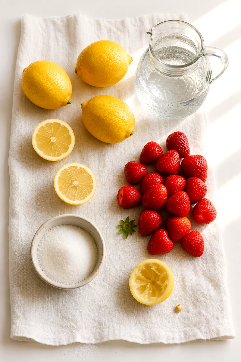 strawberry-lemonade-ingredients-flat-lay