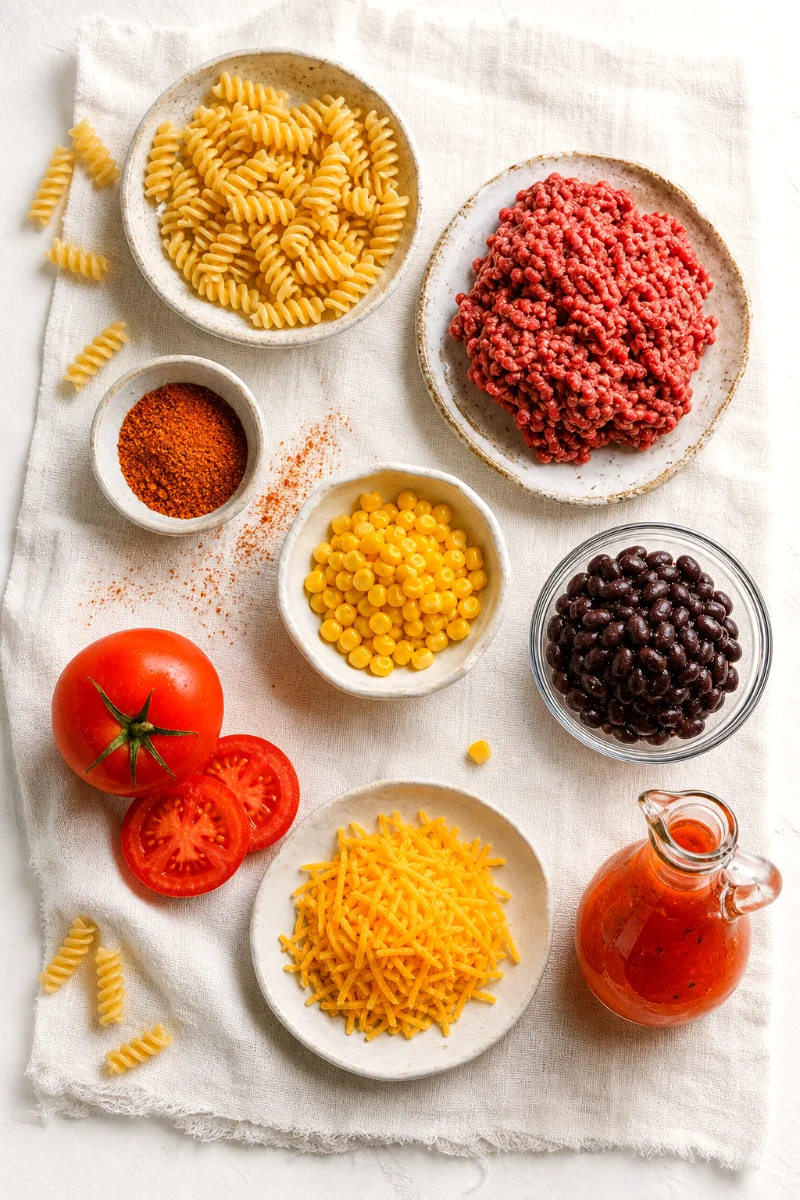 tex-mex-pasta-taco-salad-ingredients