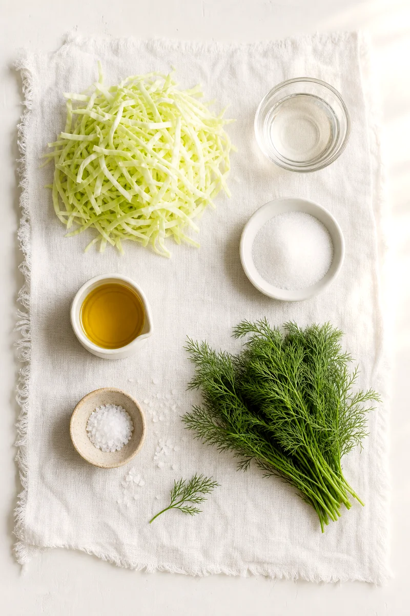 vinegar-dill-slaw-ingredients-flat-lay