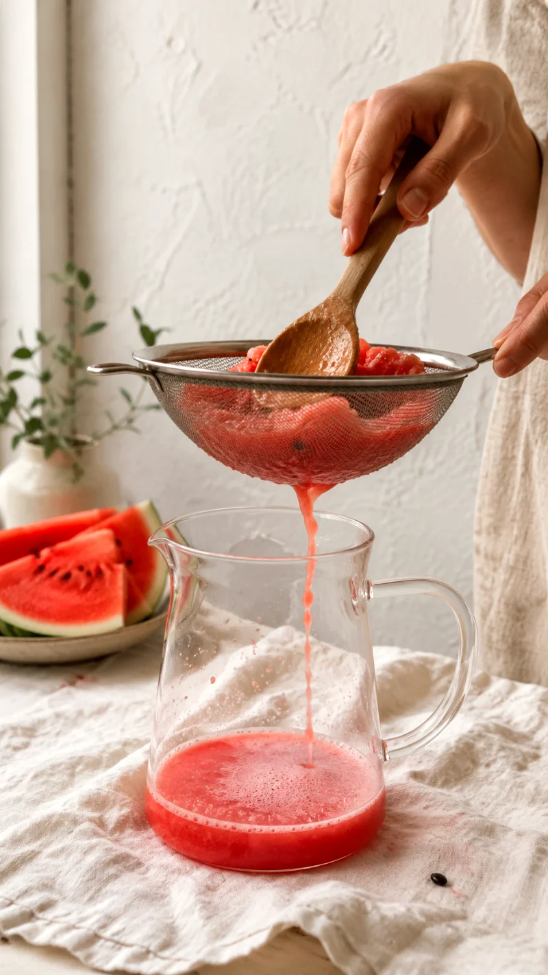 watermelon-lemonade-straining-juice-process