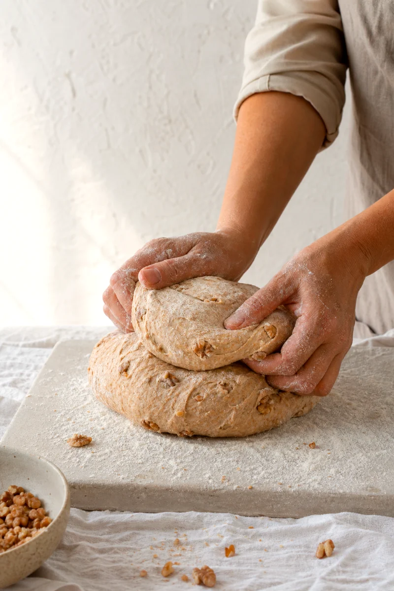 whole-grain-walnut-bread-kneading-dough