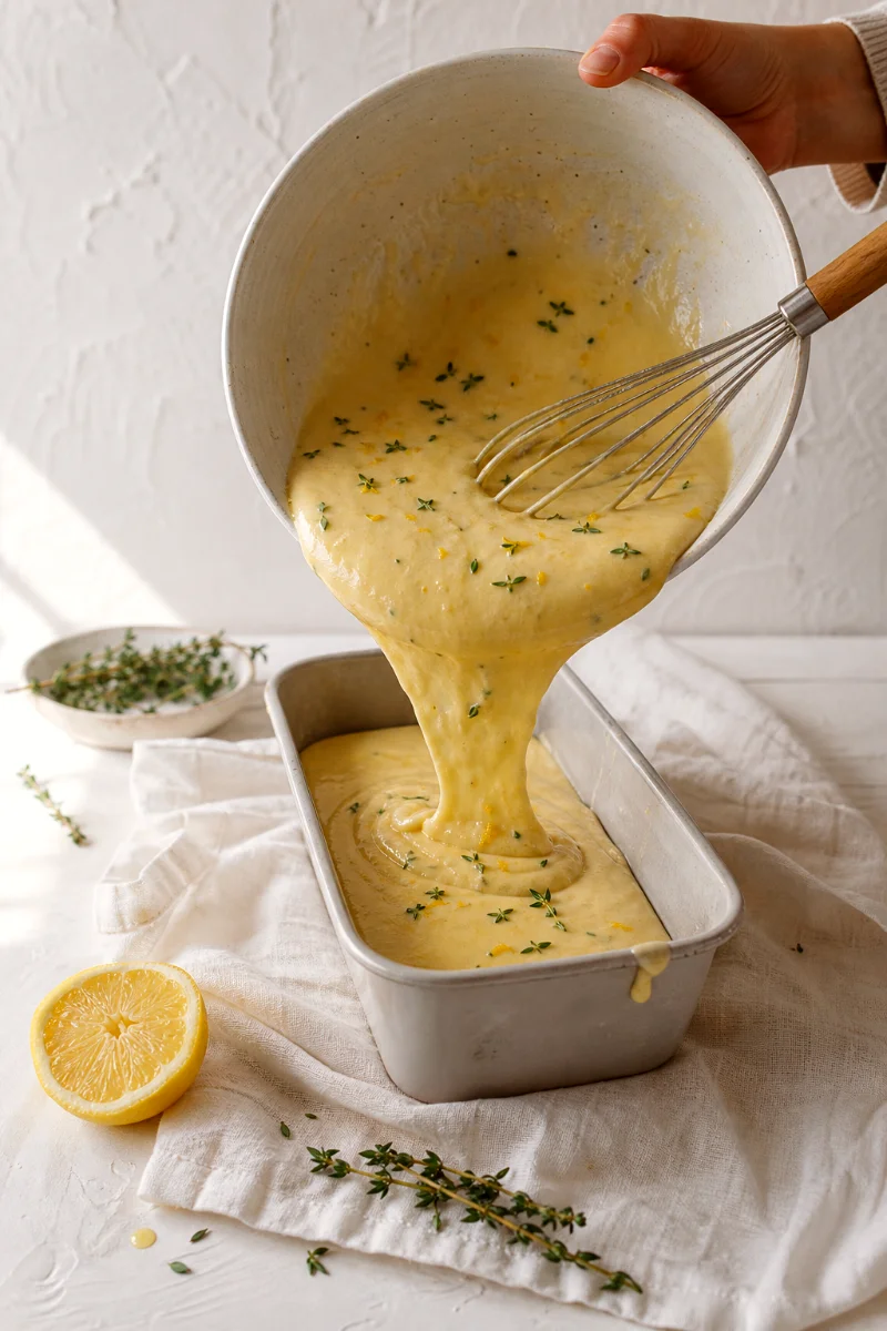 yogurt-honey-olive-oil-cake-pouring-batter