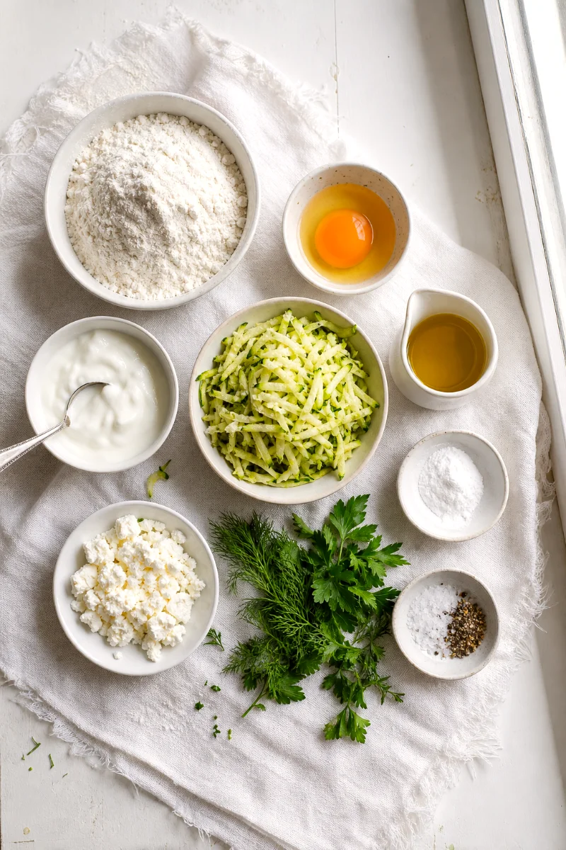 zucchini-herb-muffins-ingredients-flat-lay