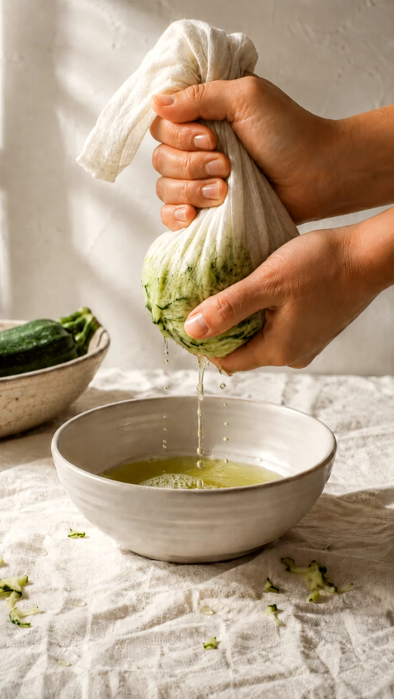 zucchini-herb-muffins-squeezing-zucchini