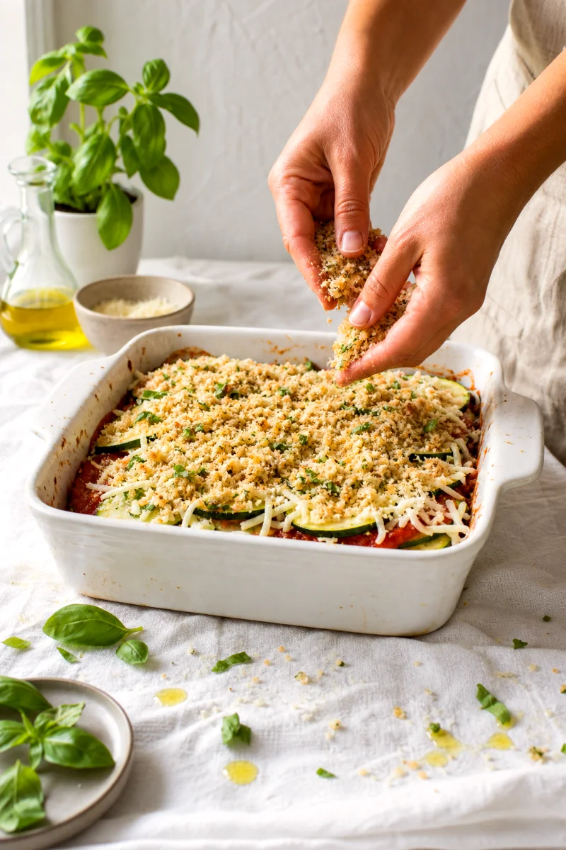 adding-breadcrumb-topping-zucchini-casserole