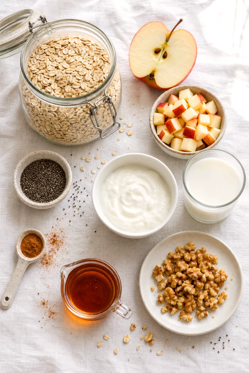apple-cinnamon-overnight-oats-ingredients