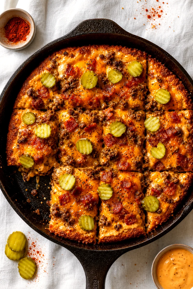 bacon-cheeseburger-pan-pizza-food-shot