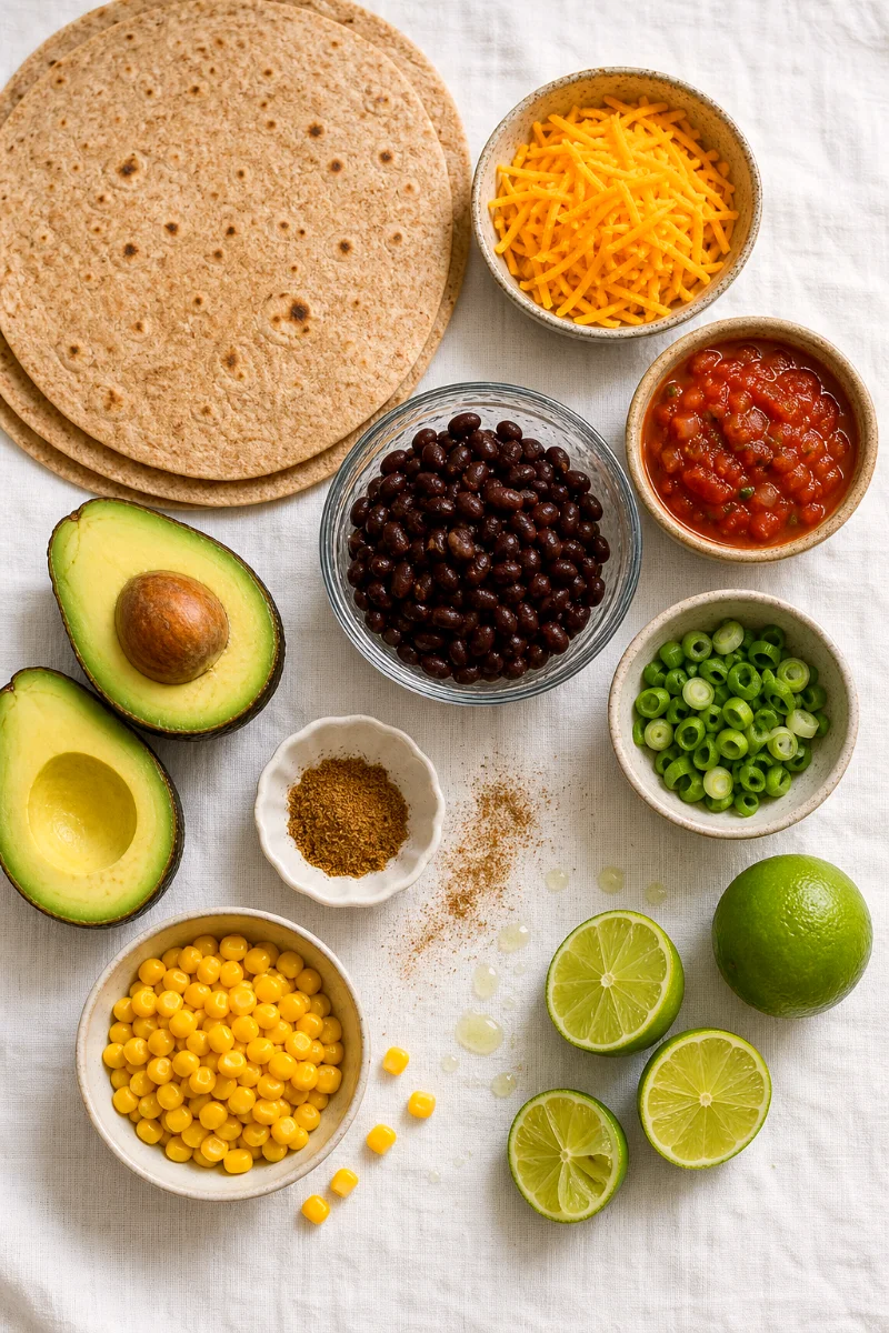 black-bean-avocado-quesadilla-ingredients