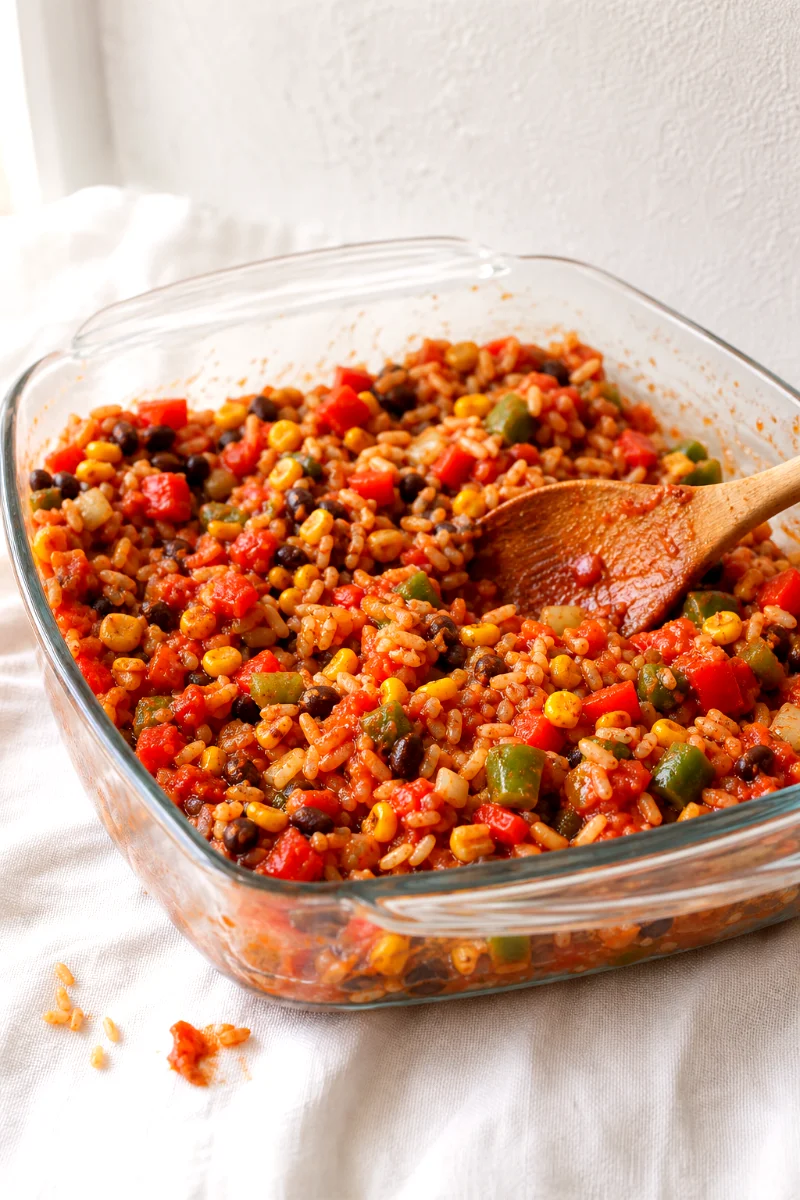 black-bean-fajita-casserole-cooking-process