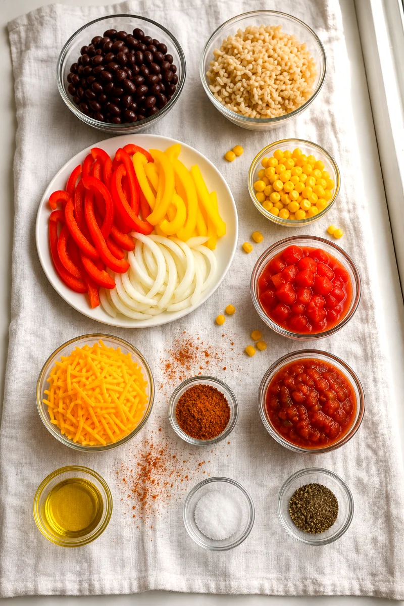 black-bean-fajita-casserole-ingredients