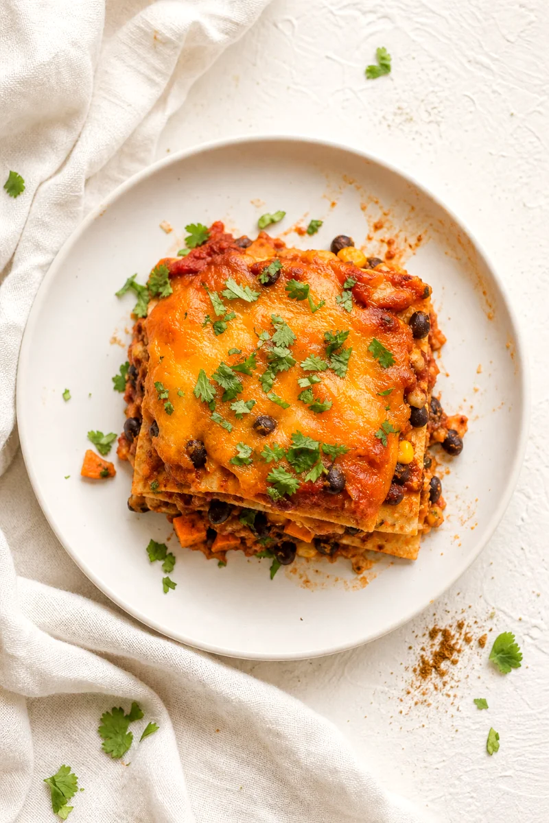 black-bean-sweet-potato-enchilada-casserole-top-down