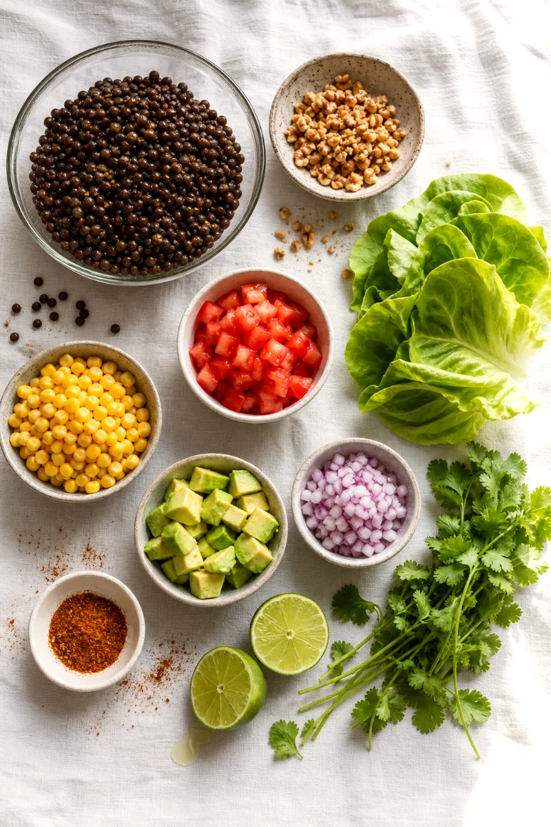 black-lentil-walnut-taco-lettuce-cups-ingredients
