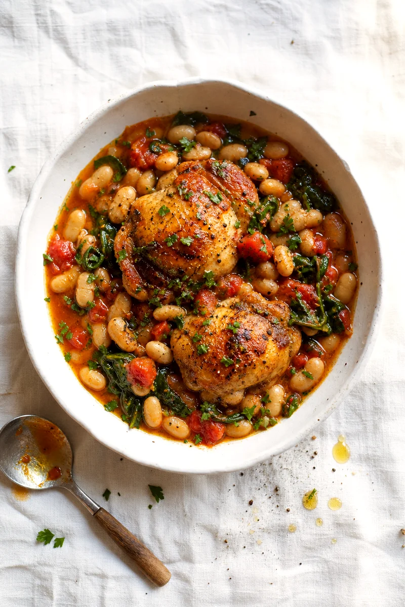 braised-chicken-thighs-white-beans-top-down