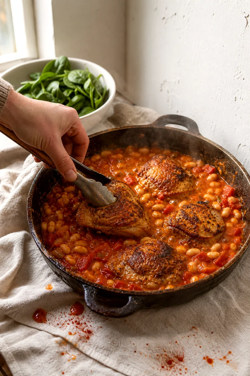 braised-chicken-white-beans-cooking-process