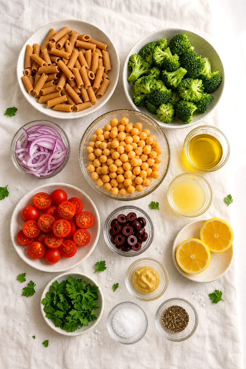 broccoli-chickpea-pasta-salad-ingredients