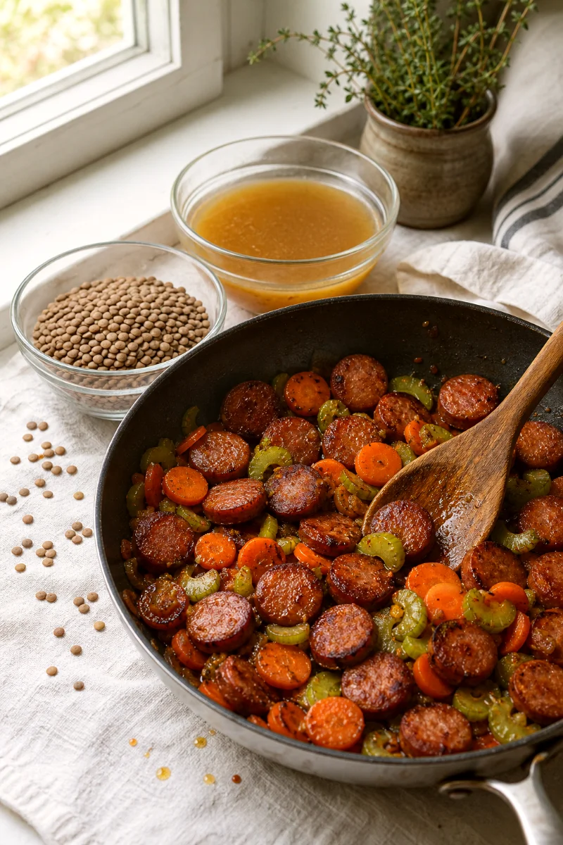 browning-smoked-sausage-carrots-celery