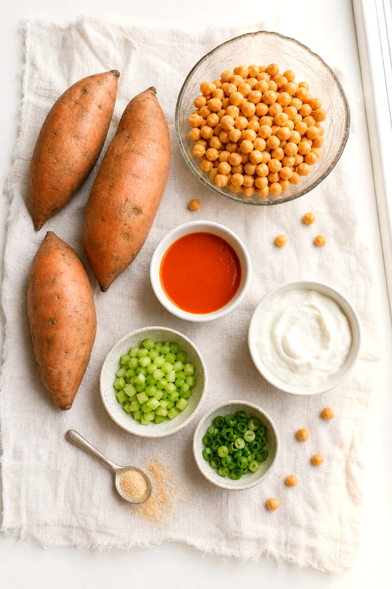 buffalo-chickpea-stuffed-sweet-potatoes-ingredients