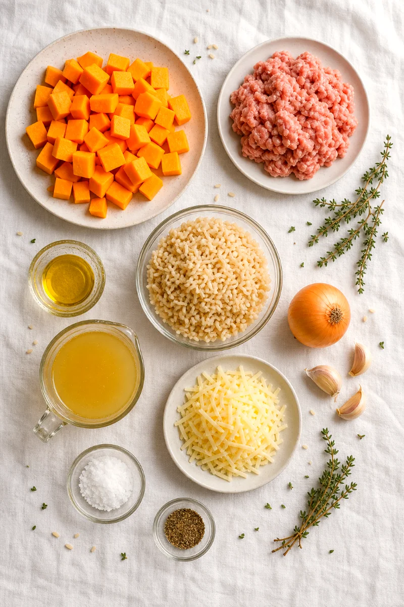 butternut-squash-brown-rice-skillet-ingredients
