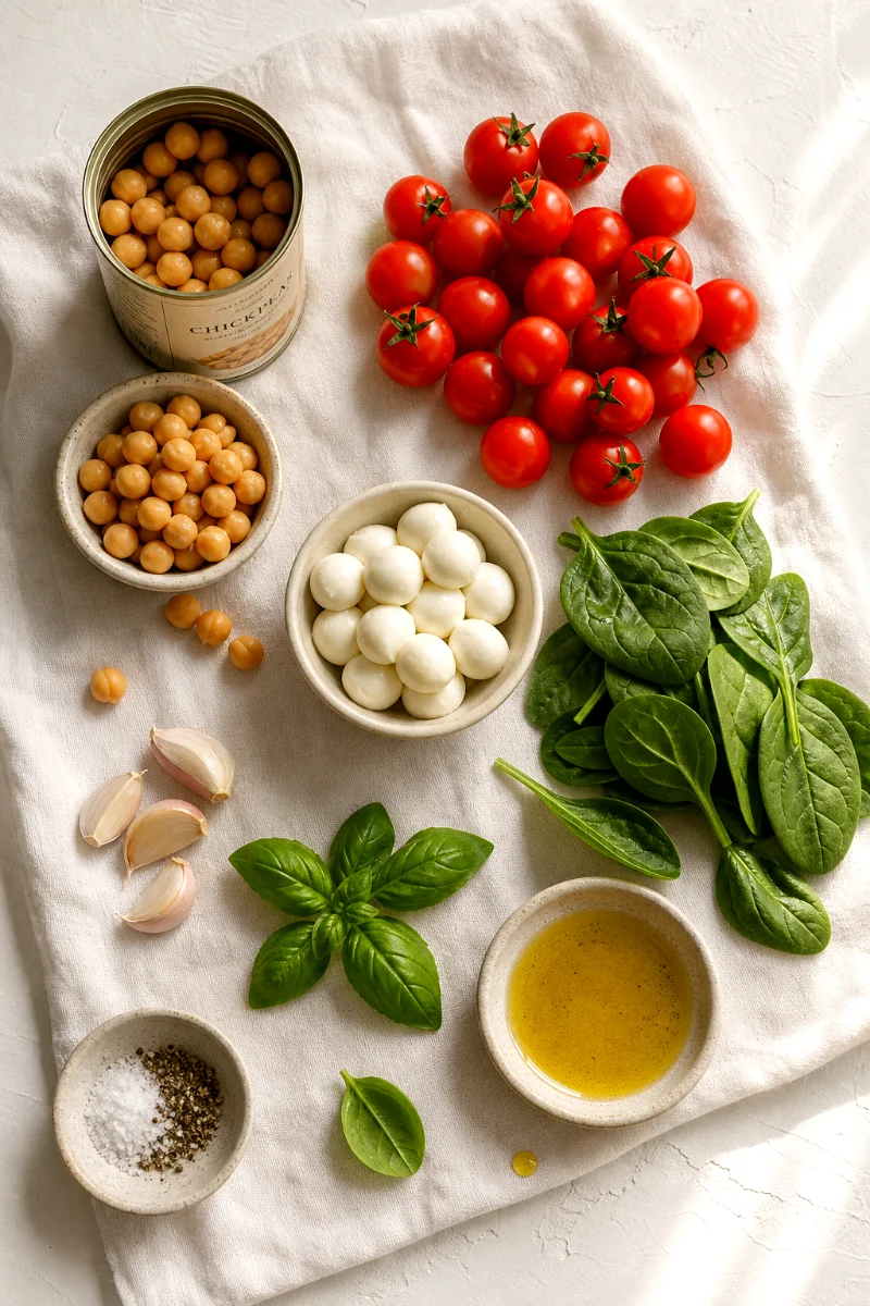 caprese-chickpea-skillet-ingredients