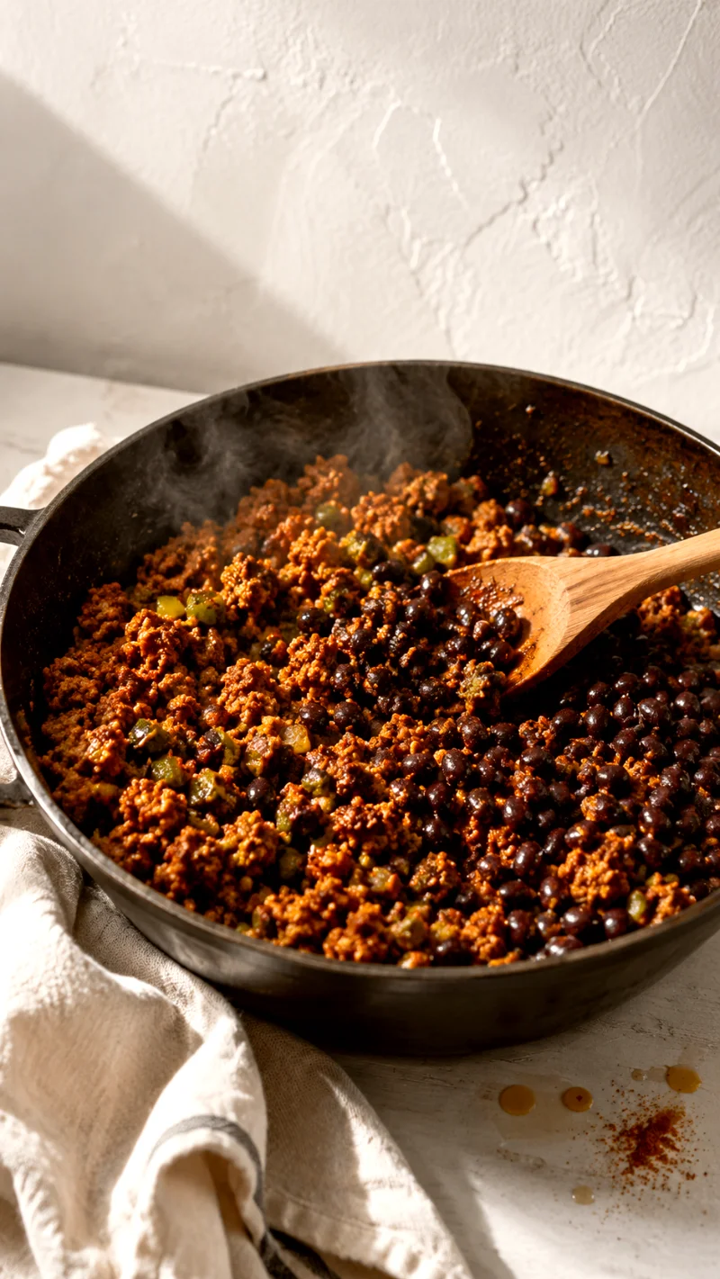 carnitas-pork-poblano-beans-cooking-process