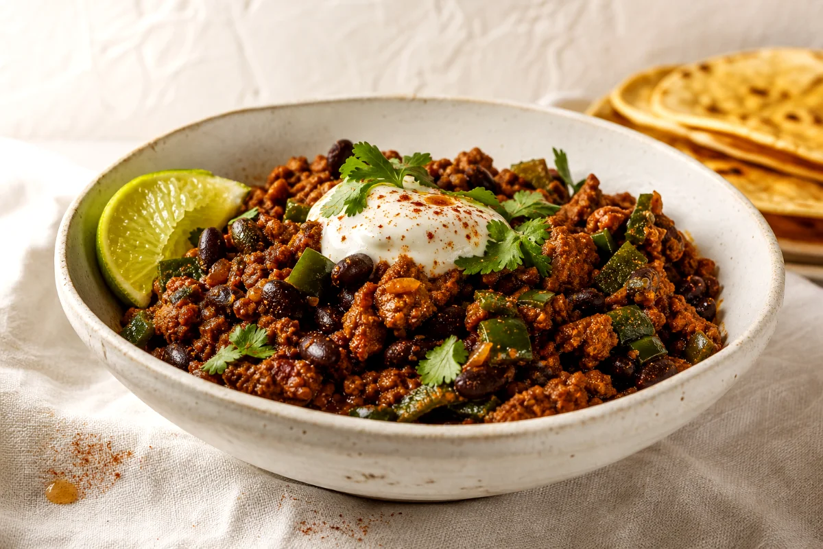 carnitas-spiced-pork-poblano-black-bean-bowl