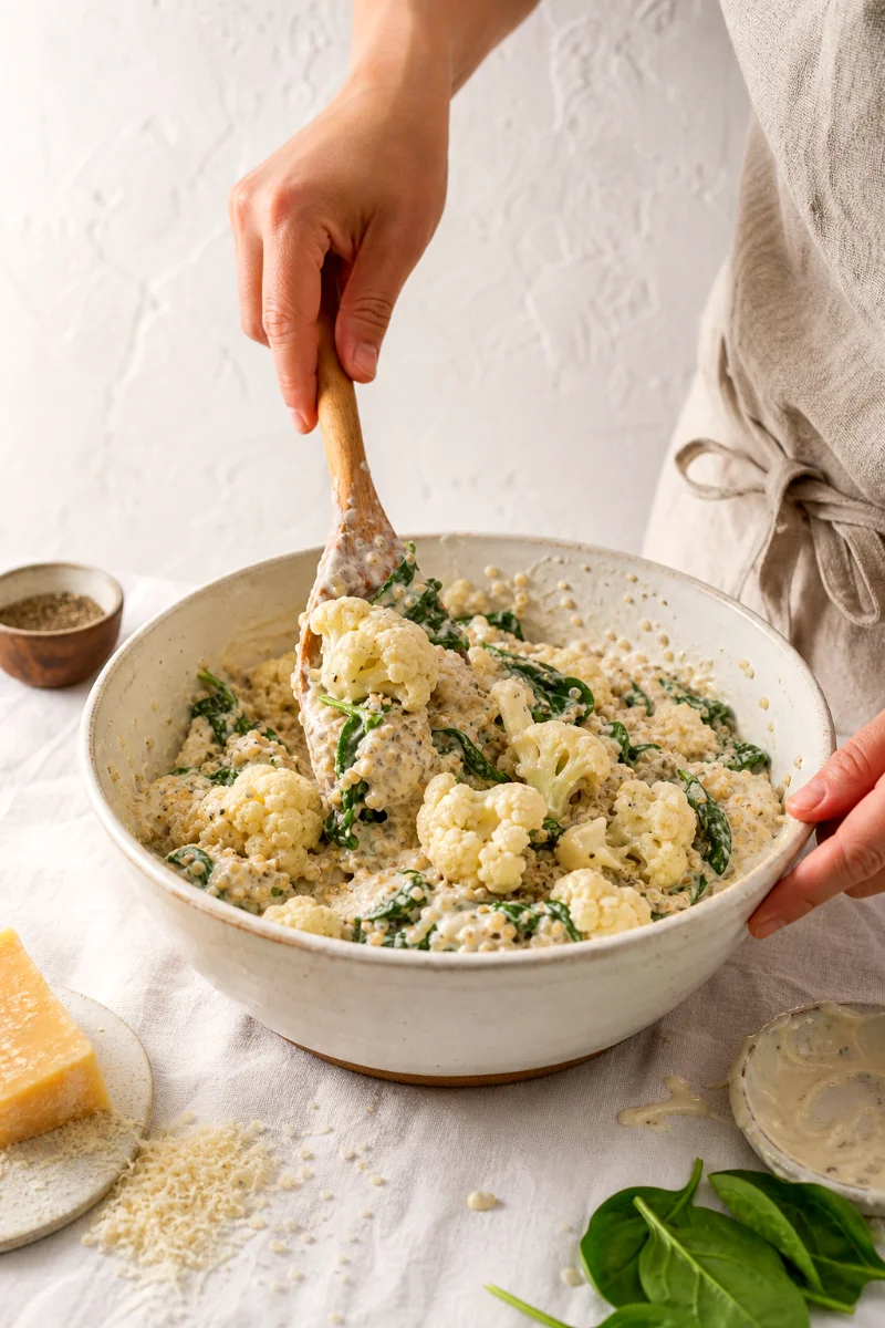 cauliflower-alfredo-quinoa-casserole-cooking-process