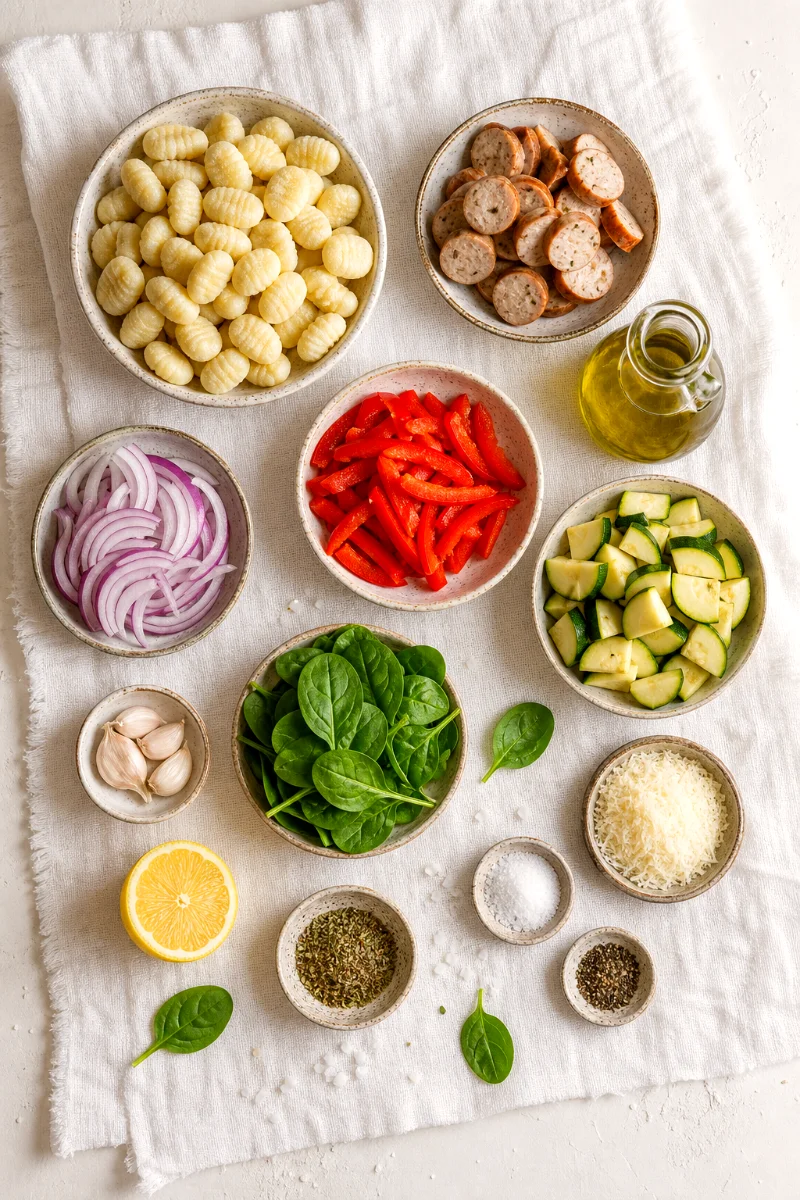 cauliflower-gnocchi-sausage-skillet-ingredients