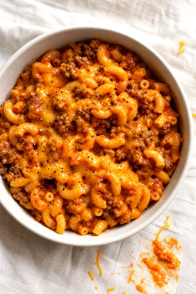 cheeseburger-macaroni-skillet-food-shot
