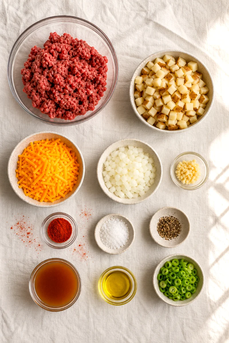cheesy-ground-beef-potatoes-ingredients