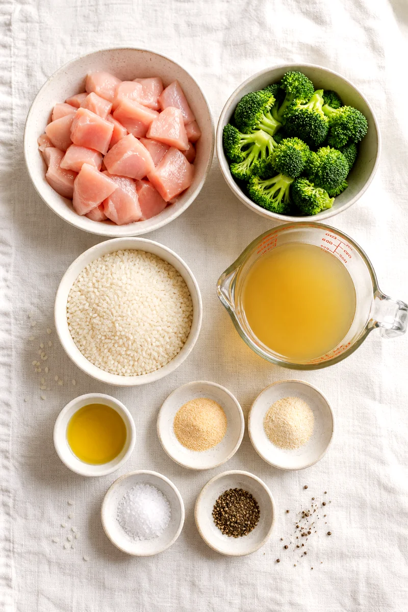 chicken-broccoli-rice-skillet-ingredients