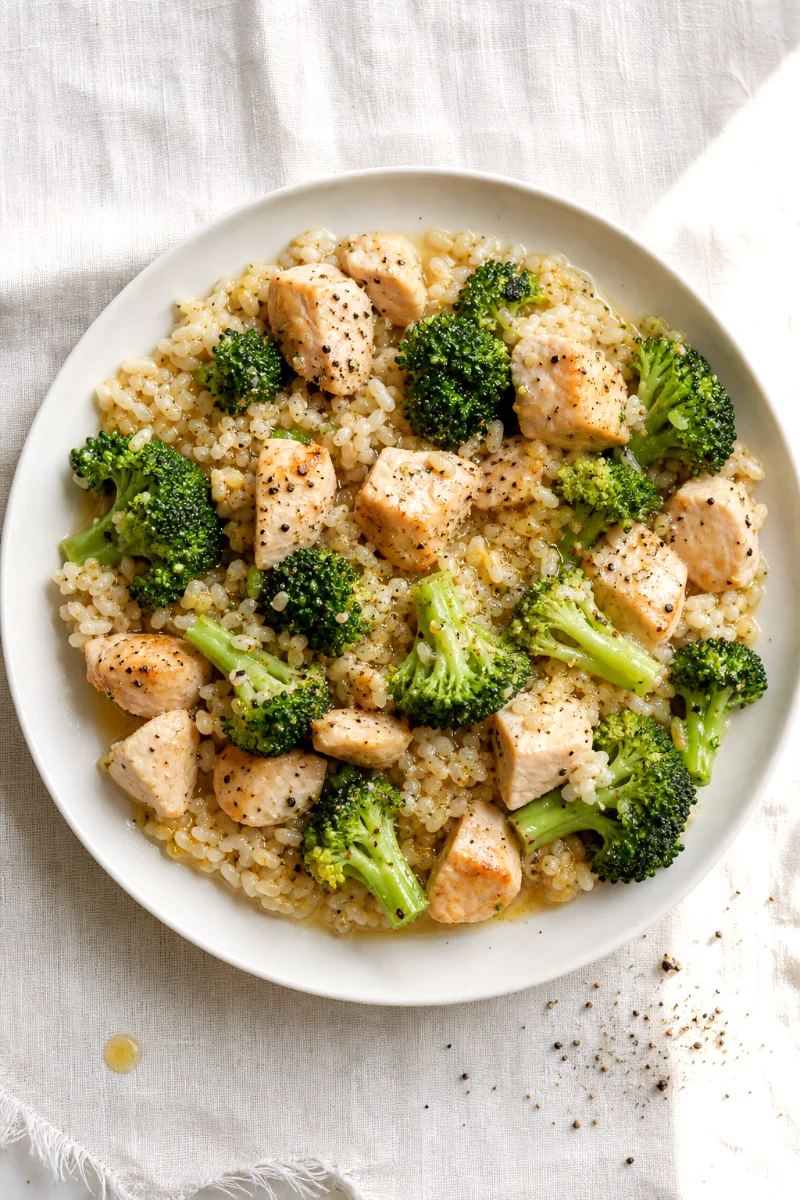 chicken-broccoli-rice-skillet-top-down