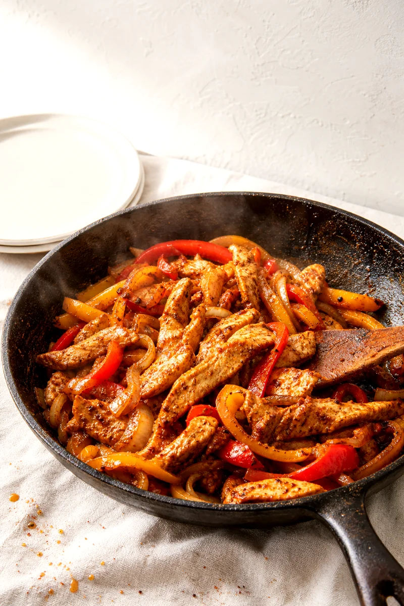 chicken-fajita-skillet-cooking-process