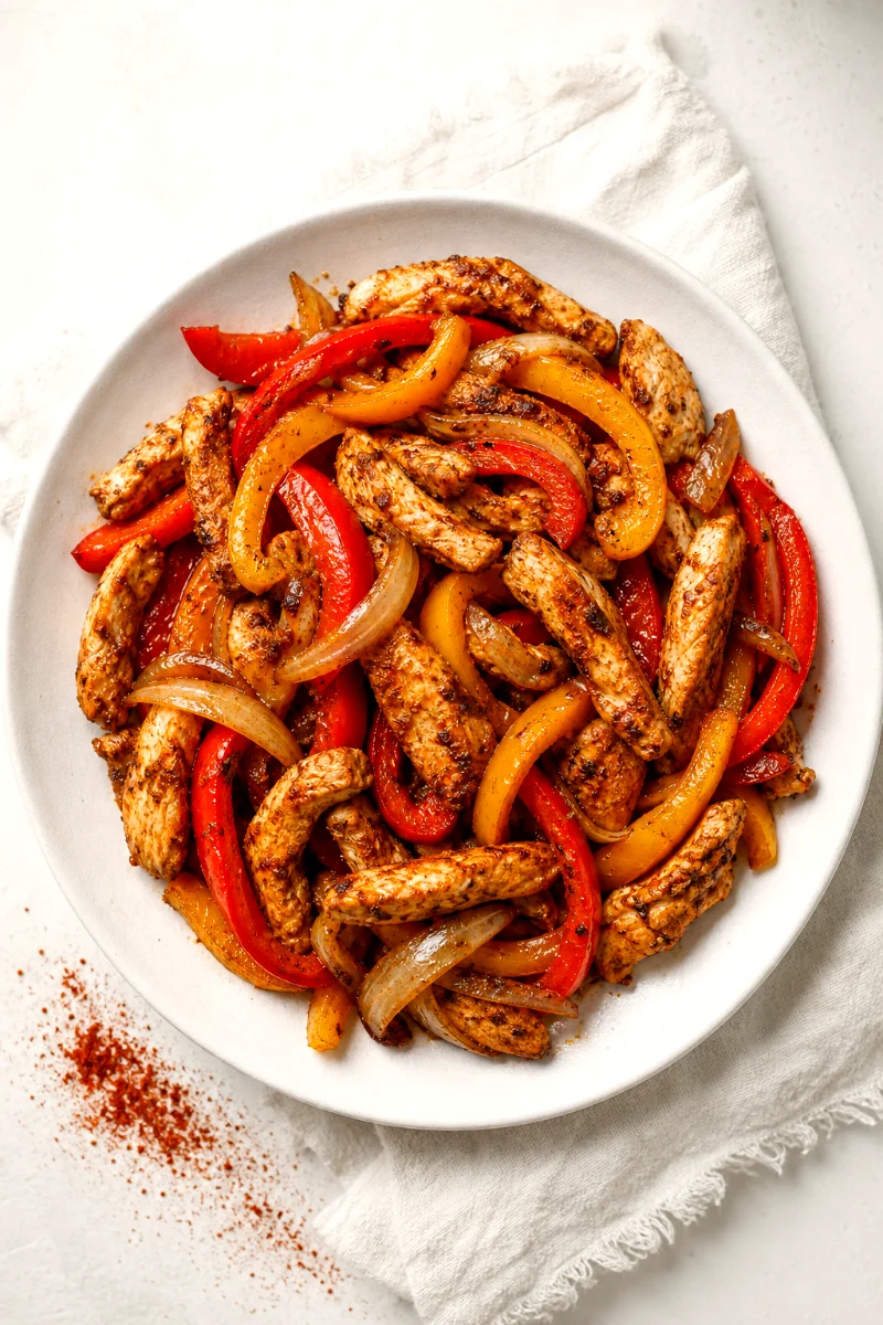 chicken-fajita-skillet-top-down