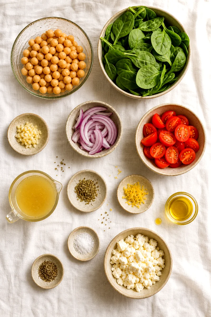 chickpea-spinach-feta-casserole-ingredients