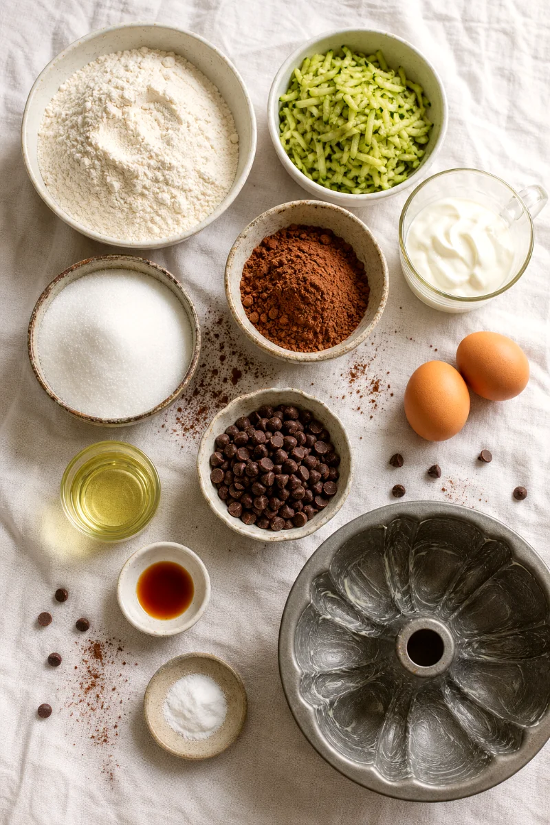 chocolate-zucchini-bundt-cake-ingredients