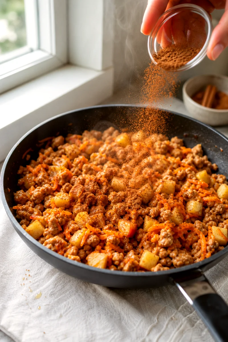cinnamon-apple-ground-chicken-cooking-process